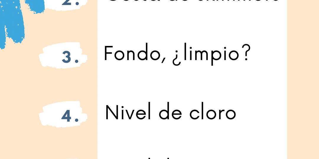 Pasos para mantenimiento de piscina