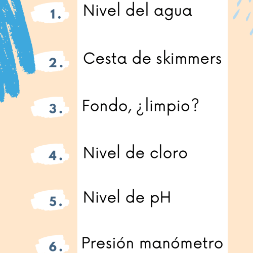 Pasos para mantenimiento de piscina