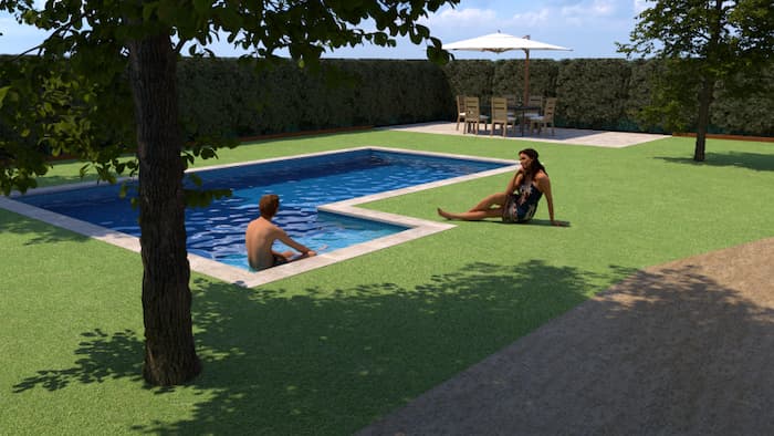 Diseño de piscina previo al inicio de las obras